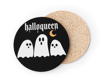 Posavasos de Halloween, lindos posavasos de fantasmas, posavasos para decoración de otoño, accesorios espeluznantes para el hogar, posavasos de Halloween