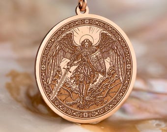 Archangel Michael Necklace: Guardian Angel Pendant of Faith and Justice