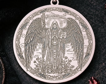 Azrael Necklace: Gothic Angel of Death Pendant in Silver or Gold
