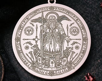 Odin Necklace Neklace – Norse God Pendant in Silver or Gold
