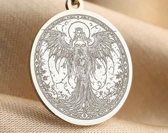 Lilith Pendant Necklace: Dark Goddess with Wings, Gothic Jewelry