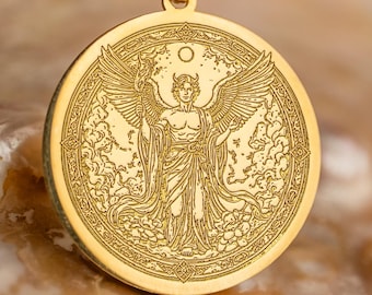 Cursed Angel Lucifer Necklace – Fallen Archangel Rising with Fire Necklace, Celestial Rebellion Pendant
