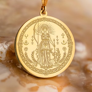 Artemis Necklace – Greek Goddess of the Hunt and Moon Pendant, Mythology Inspired Jewelry Necklace