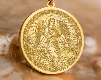 Colgante del Arcángel Selaphiel: Collar del Ángel de la Oración (Cadena Ajustable)