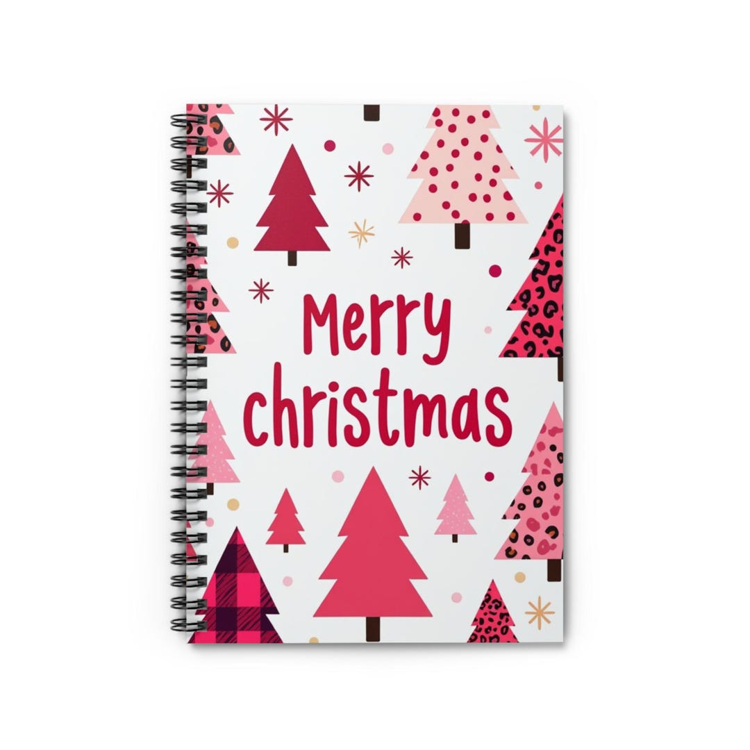 Merry Christmas Spiral Notebook, Festive Holiday Planner - Etsy