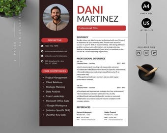 Moderne einseitige Lebenslaufvorlage: UK Career Resume (Canva Editable, Printable)