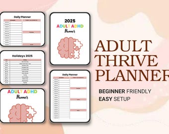 Digital Adult Adhd Planner – Printable Daily and Weekly Schedule Editable Planner In Pdf Formats