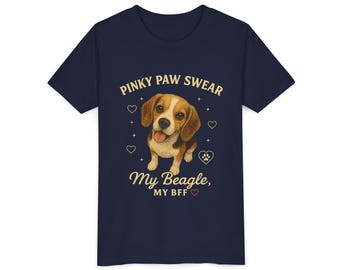 Camiseta infantil con pata meñique de beagle; camiseta juvenil de mi mejor amigo beagle