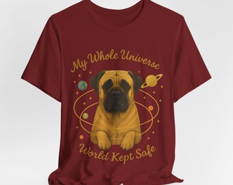 Mastiff, World Kept Safe T-Shirt; Vintage Engraved Gentle Mastiff Tee