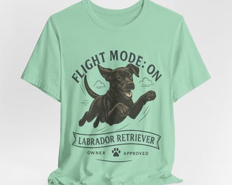 Black Lab Retriever T-Shirt: Vintage Flight Mode Dog Tee