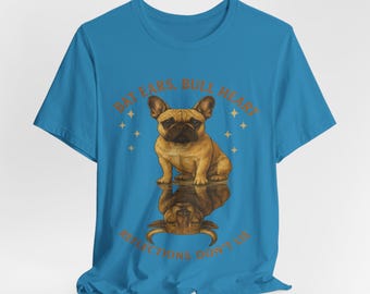 Vintage French Bulldog T-Shirt: Bat Ears Bull Heart Frenchie Tee