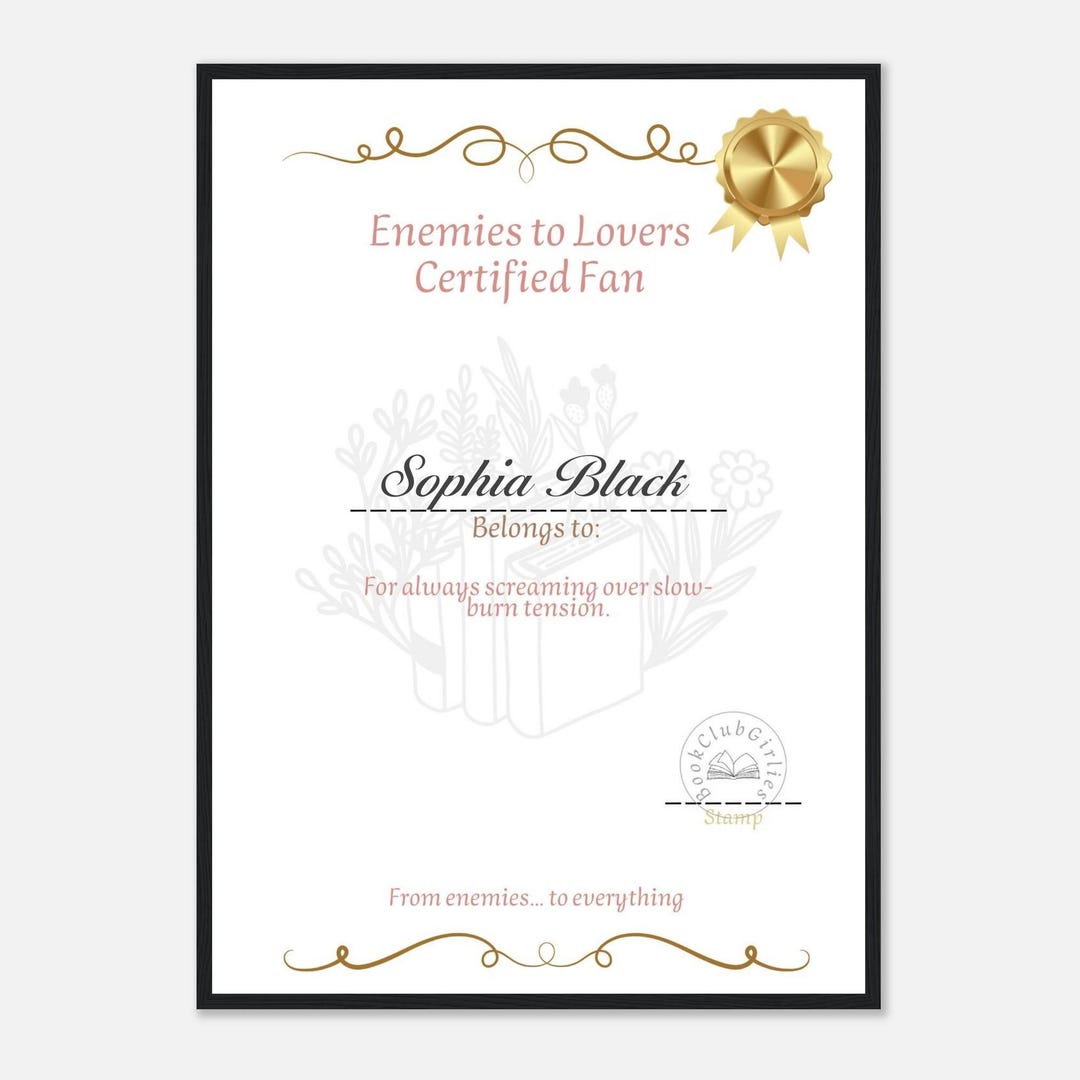 Enemies to Lovers Printable Poster | Certified Romance Trope Wall Art ...