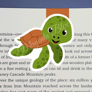 Sea Turtle Magnetic Bookmark, Turtle Bookmark, Turtle Planner Bookmark, Sea Turtle Bookmark, Sea Turtle Page Marker, Bookworm Gift, Turtle