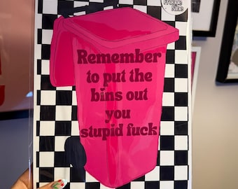 Checkered Wall Print | Funny Rude Home Decor |  Bold Humour Art Print | Edgy Kitchen Print