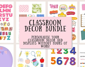 Teacher Classroom Decor Printable | Classroom Display Pack | Canva Digital Download