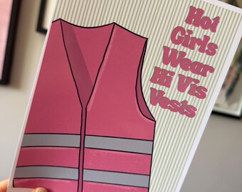 Hot Girls Wear Hi Vis Print | Women in Logistics Wall Art | Female Construction Gift | Pink Office Decor | Operations Girl