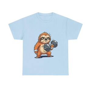 Sloth Lifting Weights Tee, Funny Fitness Shirt, Gift for Gym Lovers, Workout Humor T-shirt, Lazy Strength Tee, Animal Fitness Apparel