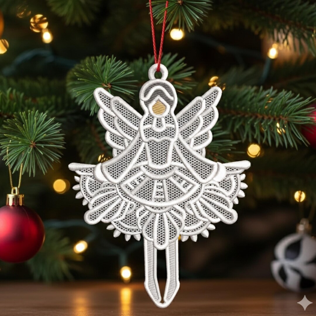 FSL Angel Ornament Embroidery Design - Free Standing Lace Christmas ...