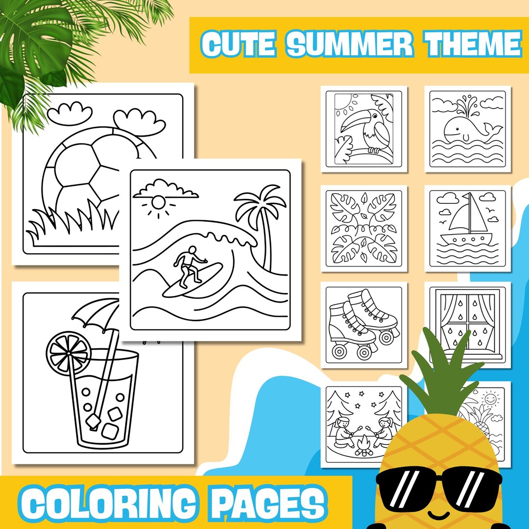 Cute Summer Coloring Pages | Printable Summer Season Coloring Pages ...