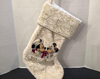 Vintage Disney Mickey & Minnie Wedding Victorian Christmas Stocking