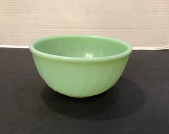 Bol para mezclar Vintage Fire King Jadeite Swirl de 15 cm (6 pulgadas) de vidrio opalino verde