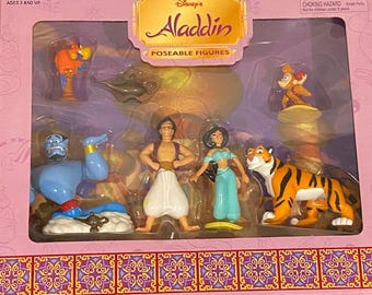 Vintage Disney Store Aladdin Poseable Figures Set