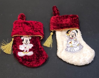 Vintage Disney Mickey & Minnie Ring Bearer Flower Girl Wedding Victorian Mini Christmas Stockings