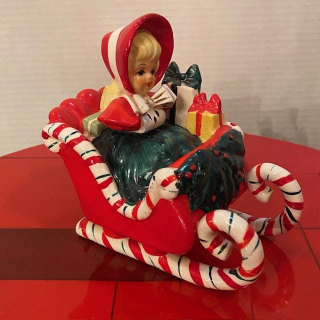 Vintage Christmas Shopper Girl Japan - Etsy