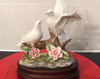 Vintage Romance Reuge Doves on Branch Music Box Tested & Works