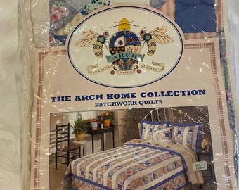 Vintage Arch Home Collection Heirloom Hand Quilted Patchwork Chloe #419 Full Queen  86" x 86" in Package
