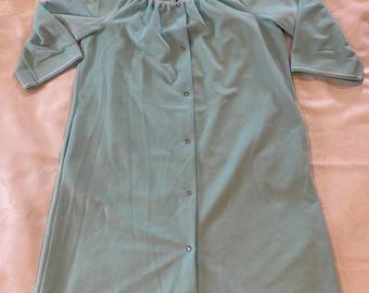 Szlafrok vintage Evelyn Pearson nr 3905, niebieski, rozmiar damski, duży, Cottagecore Grannycore
