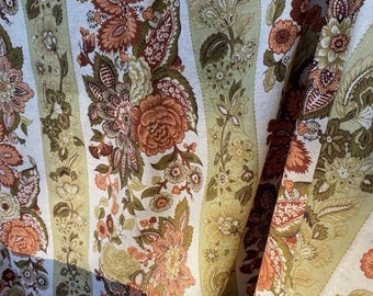 Cortinas opacas vintage Waverly Old Saybrooke de los años 60, estilo retro, con 8 pliegues pellizcados y diseño botánico, 2 paneles, 30x65