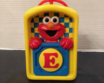 Vintage Tyco Sesame Street Elmo "Peek-a-Boo" Crib Stroller Interactive Toy - Tested & Works