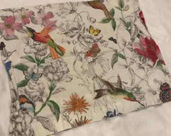 Pottery Barn Hummingbirds Butterflies Standard Pillow Shams EUC - Lot of 2