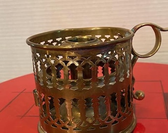 Vintage Runder Messing Kerzenständer „Chamberstick“