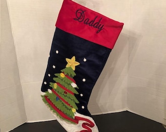 Lote de 2 medias navideñas Things Remembered "PAPÁ" y "MAMÁ" de 18 pulgadas con tacto aterciopelado