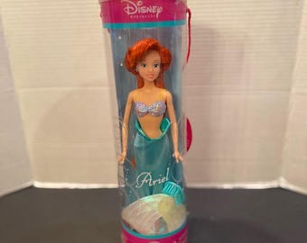 Disney Store Limited  Edition Princess Little Mermaid Ariel Collectible Doll in Cylinder Tube