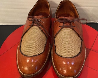 Vintage Florsheim Shoes Ventilated Nylon Mesh Spectator Summer Oxfords Men's Size 8C #155585
