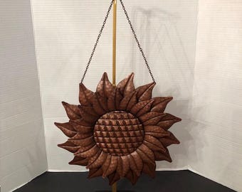 Arte de pared de girasol de metal vintage para jardín de flores