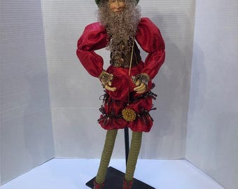 Vintage Christmas Santa Elf Jester with Stand Mark Roberts?