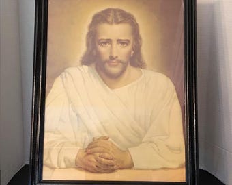 Litografía vintage de Jesucristo, El Salvador de RP Coleman