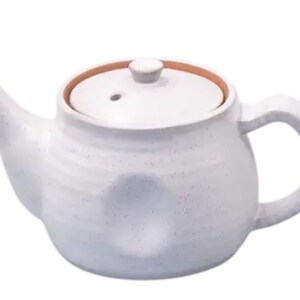 Speckled White Teapot with Strainer