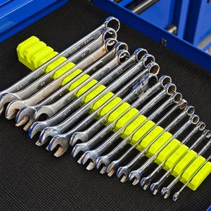 Magnetic Metric Wrench Organizer, Modular Toolbox Drawer Holder, 6–17 or 6–24 mm
