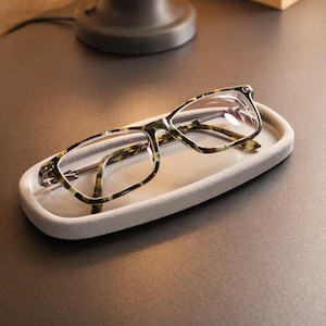 Eyeglass Holder Tray Desk Organizer Nightstand Accessory Storage Solution Bedroom Essential Eyewear Stand Bathroom Counter Glasses Display