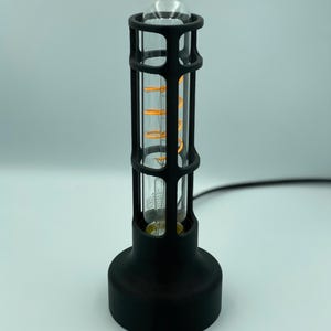 Vintage Table Lamp Industrial Design Minimal Aesthetic Bedside Lamp Retro Style Edison Bulb Warm Glow Ambient Lighting Desk Accessory image 12