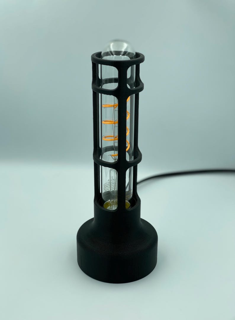 Vintage Table Lamp Industrial Design Minimal Aesthetic Bedside Lamp Retro Style Edison Bulb Warm Glow Ambient Lighting Desk Accessory image 12