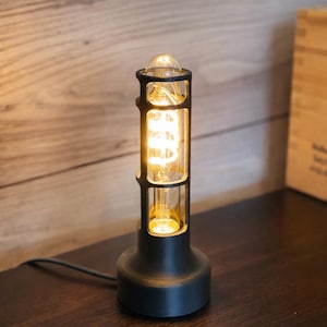 Vintage Table Lamp Industrial Design Minimal Aesthetic Bedside Lamp Retro Style Edison Bulb Warm Glow Ambient Lighting Desk Accessory image 5