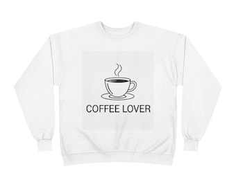 Sudadera de cuello redondo para amantes del café: ropa informal cómoda y ecológica.