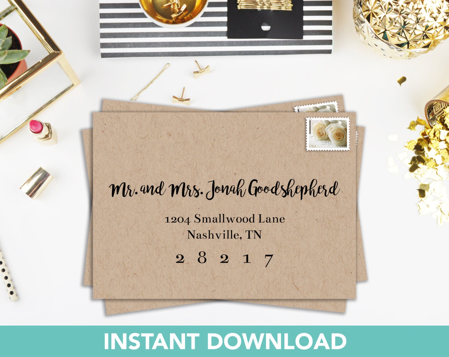 print address on envelope template