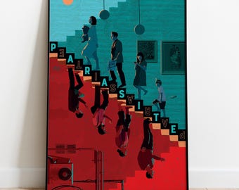 Parasite Poster | Ki Taek Wall Decor | Rolled Canvas Print | Gift Movie Poster